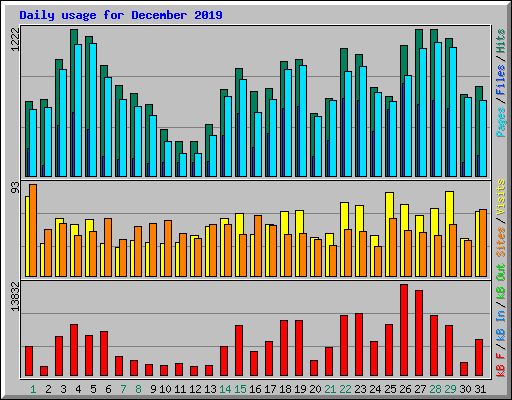 Daily usage for December 2019