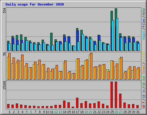 Daily usage for December 2020