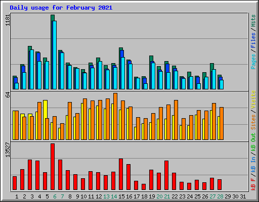 Daily usage for February 2021