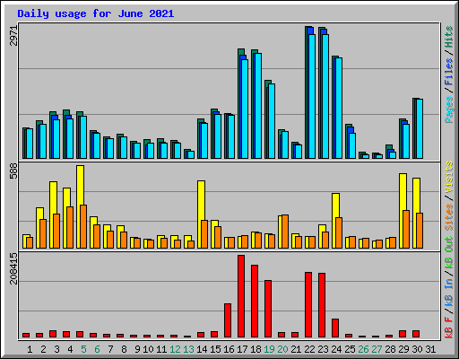 Daily usage for June 2021