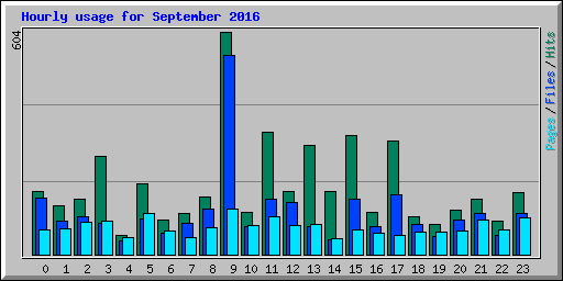 Hourly usage for September 2016