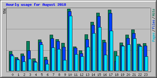 Hourly usage for August 2018