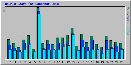Hourly usage for December 2018