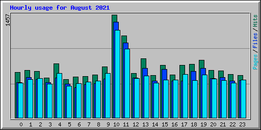Hourly usage for August 2021