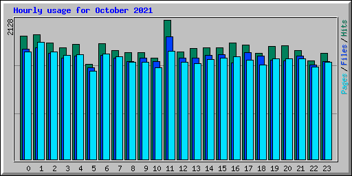 Hourly usage for October 2021