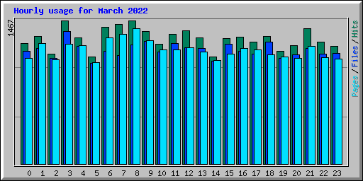 Hourly usage for March 2022